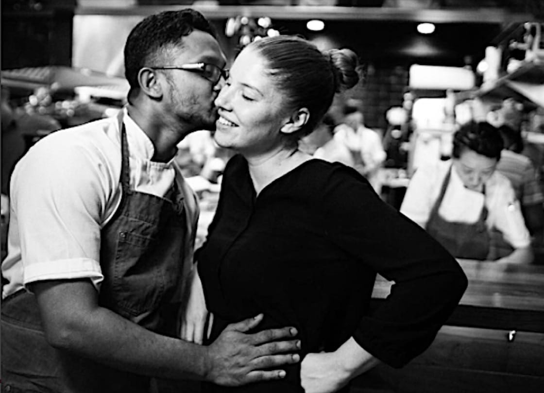 Capturing a moment between the couple heading Cheek Bistro. (Photo: Simon Pynt)