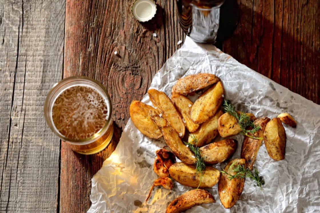 Potatoes with a high starch content fry and roast well into our favourite beer snack