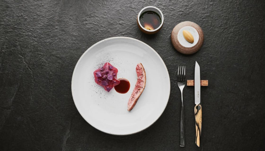 <p><b>   Love at First Bite: </b>    For this highly original dish, the Sührings age <b><i> Hungarian duck</b></i>  for a whole week before smoking it in hay, which gives it an appetizing aroma. The duck is  roasted to perfection, so that the skin is crispy while the flesh is still pink and tender, and as a final touch, it is served with tangy lingonberry jelly and a delicious duck pasta. </p>  <p>Sühring - Soi Yen Akat 3, 02-287-1799, Open daily 17:30-21:30 </p>