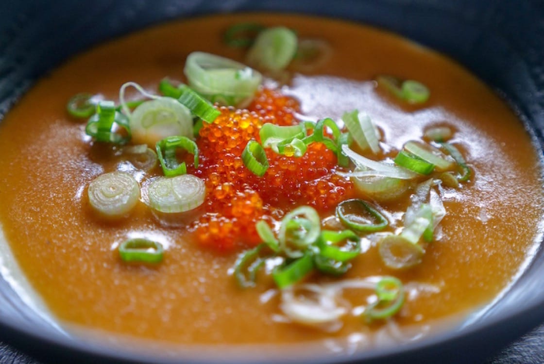 Lobster flan steamed, flying fish roe, crustacean lemongrass jus (Pic: Resorts World Sentosa).