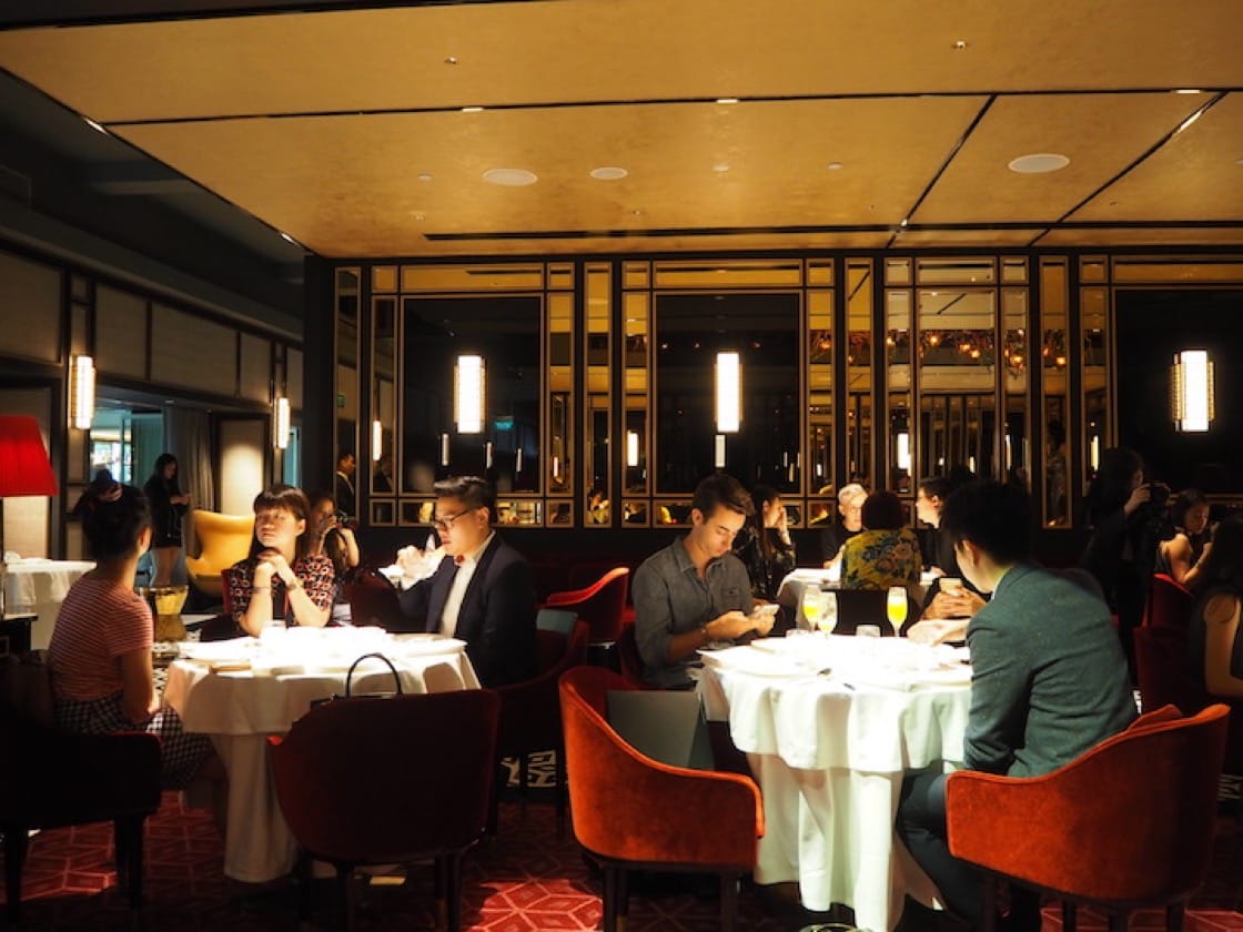 The classy main dining room at Madame Fan is a throwback to dinner clubs in the post-war era.