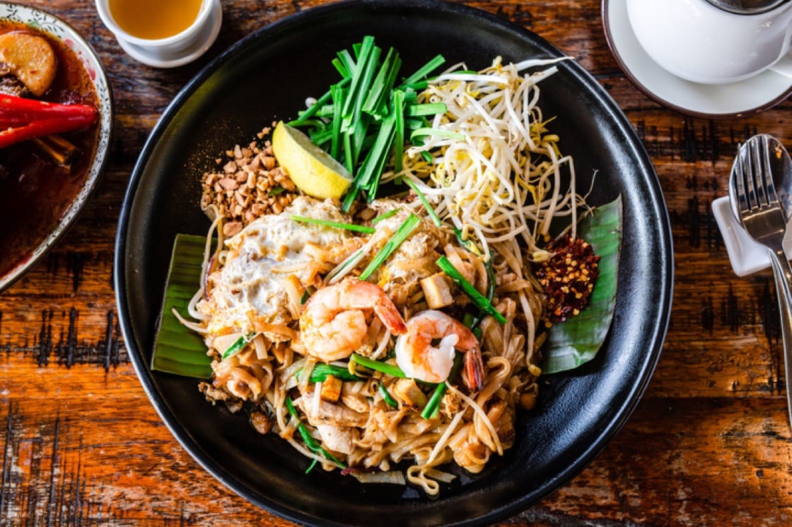 Riesling and Chenin Blanc make good pairings for spicy pad thai.