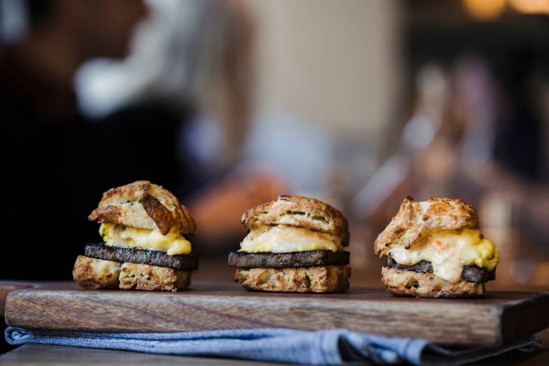 Meet "The Bodega" at High Street On Hudson: malted breakfast sausage, egg, aged cheddar nestled between a sage-black pepper biscuit. (Photo: High Street on Hudson Facebook page.)