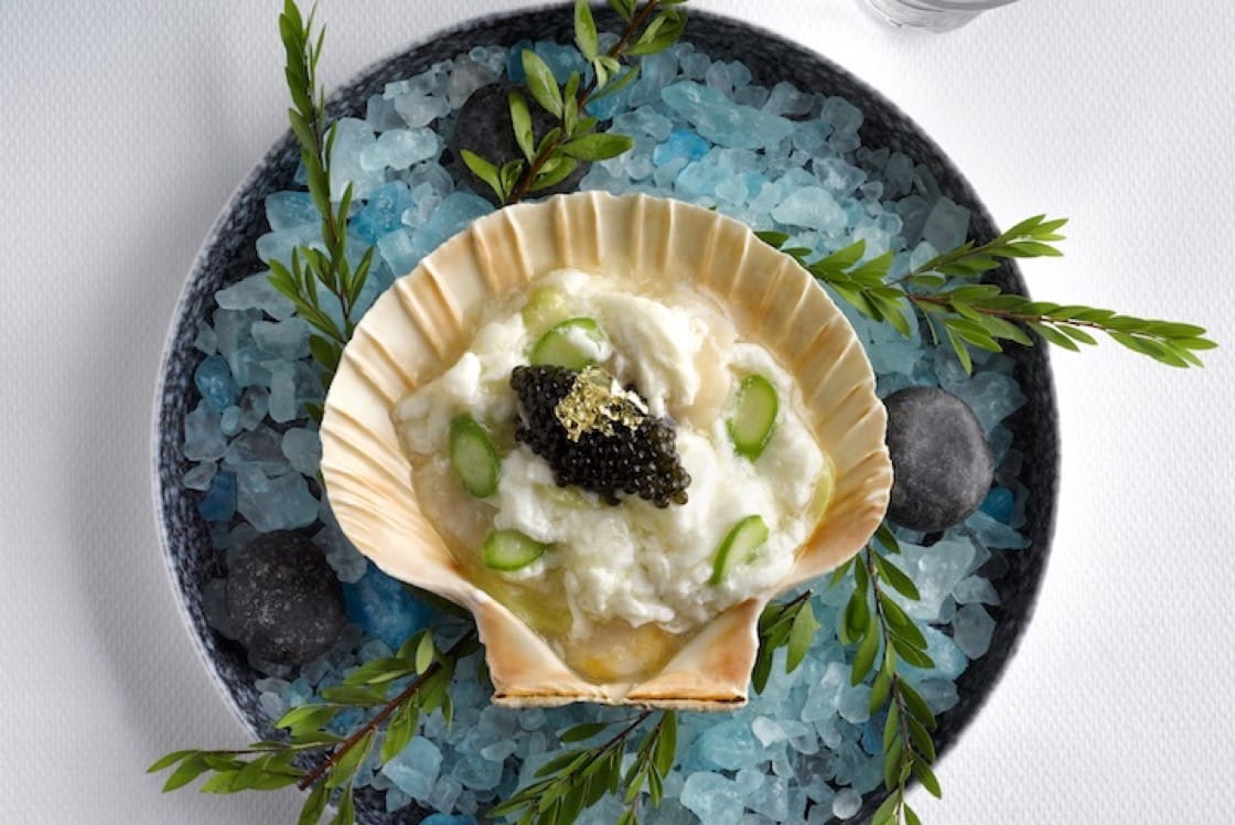 Chinoiserie's Scallop Har Gow Appetiser. (Credit: Chinoiserie)