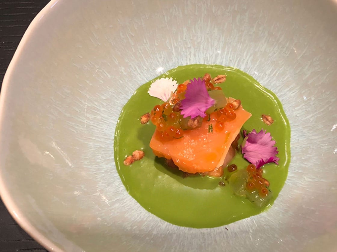 Arctic char, pictured here, is sourced from Kirkjubæjarklaustri, a village in the south of Iceland. (Photo by Abbe Baker.)