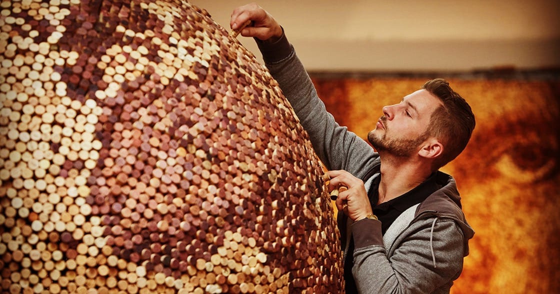 Sommelier Turns Used Corks into Works of Art