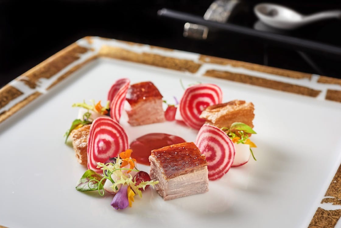 Smoked Duck with Crispy Beancurd Skin and Garden Greens (Credit: Summer Pavilion)