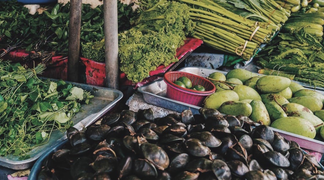 A display of local produce from a fresh market of Phuket Town. Photo credit: Angie Thien.