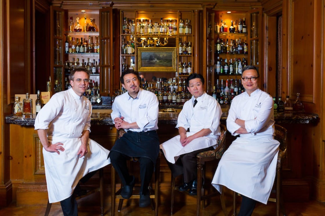 Chef Cheung (far right) with his colleagues in Osaka.