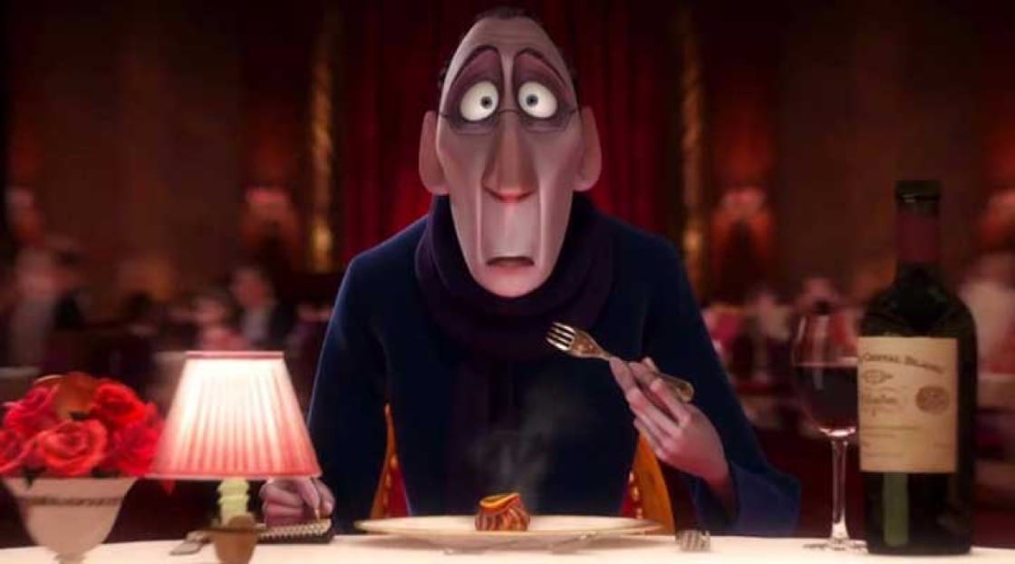 The restaurant inspector popularised in the film Ratatouille (2007). Image source: Walt Disney Studios Home Entertainment