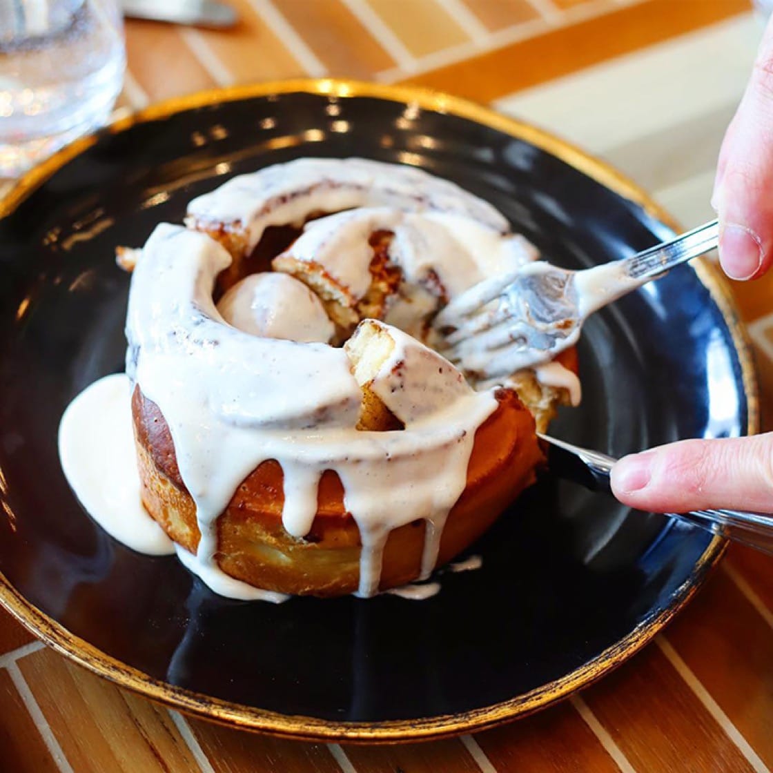 Breakfast items at Somerset include the citrus and cinnamon morning bun. (Photo courtesy of Somerset.)