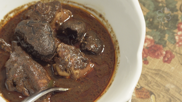 The ayam buah keluak is one of True Blue Cuisine's signature dishes.