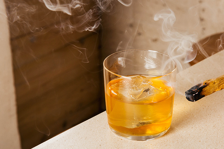 Flaming Creatures: cacao-infused Japanese whiskey, sweet miso, palo santo smoke.