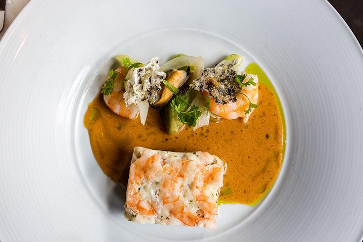 Stone bass with shrimp and sauce nantu. (Photo courtesy of Sepia.)