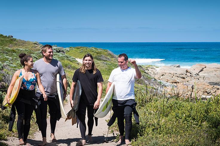 Curtis Stone surfing in Gas Bay, Western Australia. (Photo by Paul Donegan.)