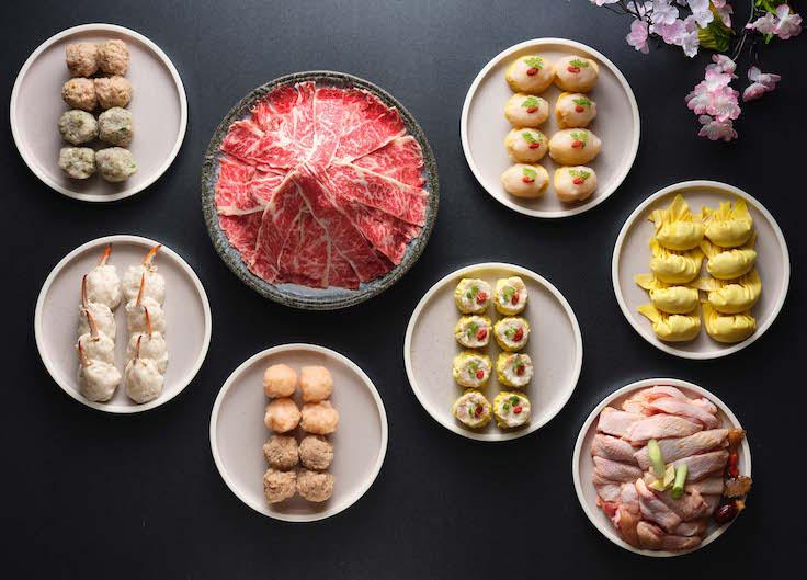 Some of the premium ingredients and handmade dishes for Man Fu Yuan's steamboat. (Pic: InterContinental Singapore)