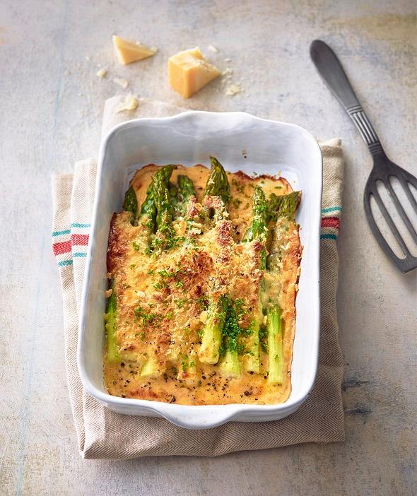 Rezept: Gratinierter Spargel mit Parmesan