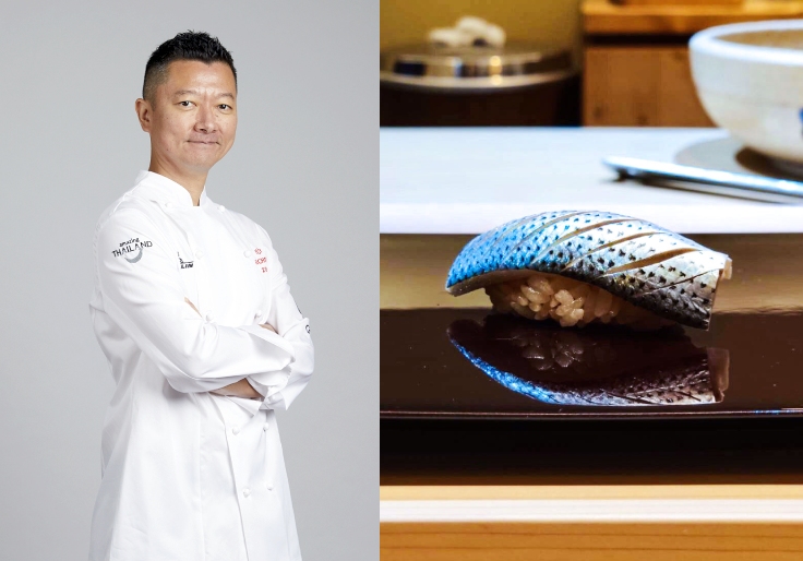 Chef Masato serves ingredients sourced from Japan at the intimate chef’s table housed on a quiet lane in Bangkok. (© MICHELIN Guide Thailand / Sushi Masato)