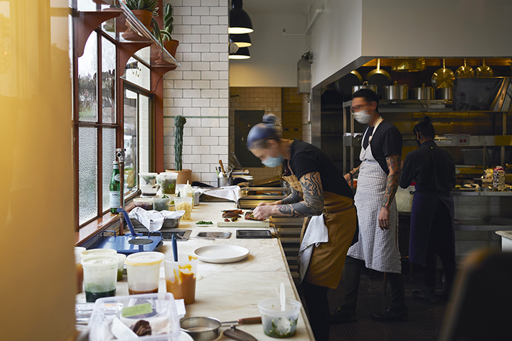 Inside the kitchen at Xilonen. Photo by Emron A Mervin, courtesy of Xilonen