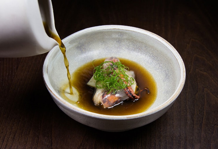 Octopus with bamboo, Lardo di Colonnata and mushroom broth (Photo: Holt)