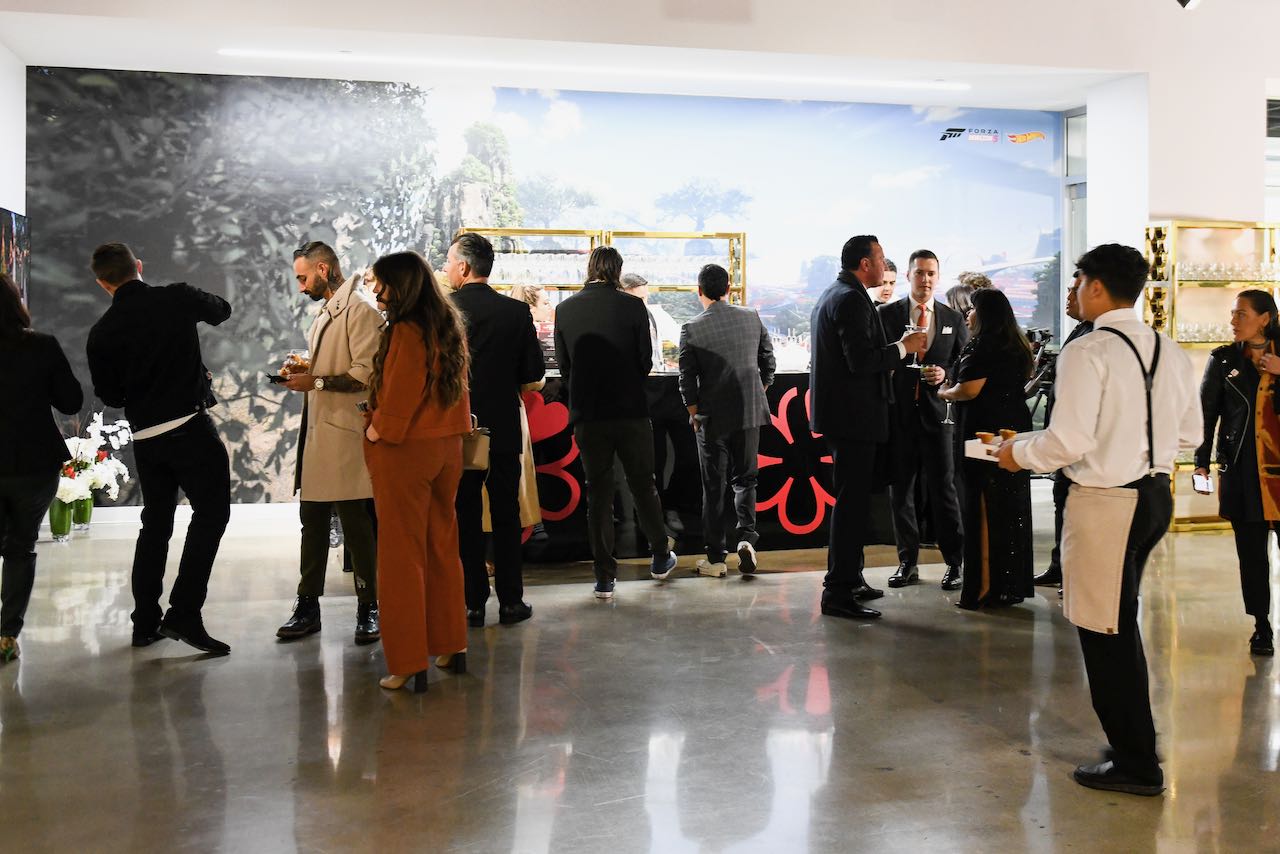 The scene inside the Petersen Automotive Museum