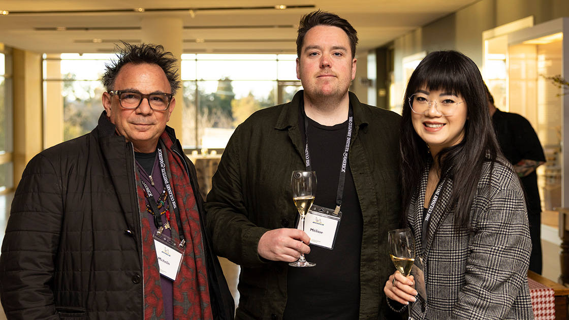 Chef Josiah Citrin of Citrin and Mélisse, Chef de Cuisine Ian Scaramuzza of Mélisse, and Sinead Quach of Benu