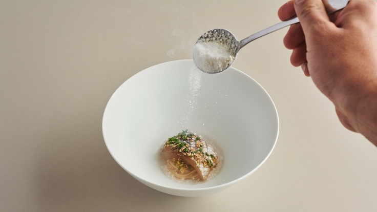 Meta's version of Korean cold noodles comes with a kimchi juice presented as snow. (Photo: Meta)