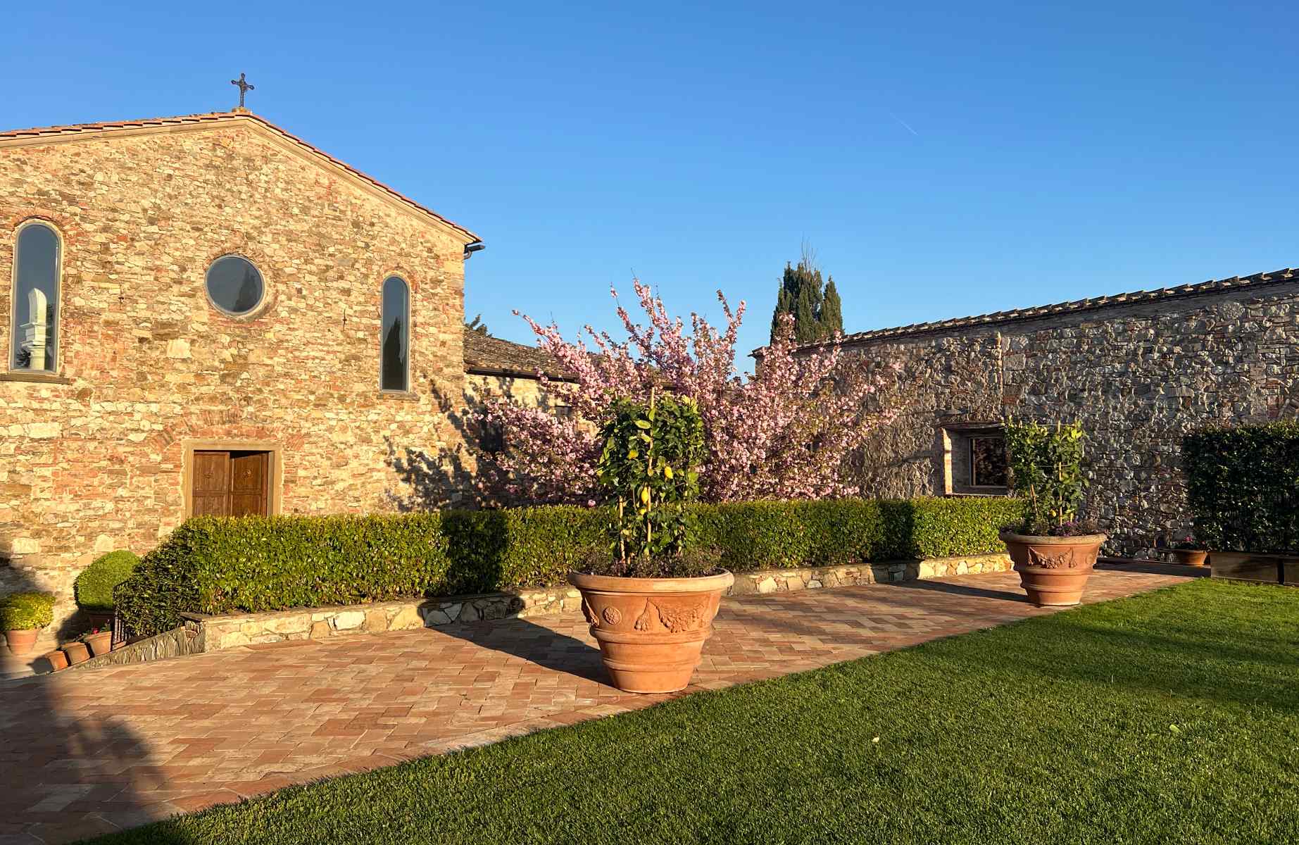 Ciliegio in fiore nel borgo del Castello di Casole © Matteo Morichini