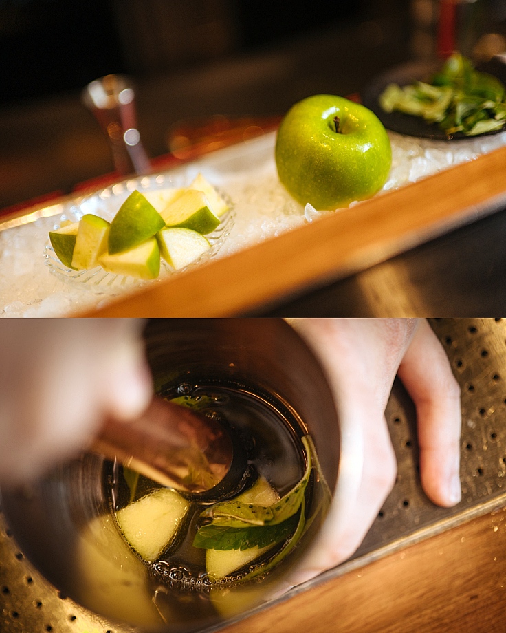 The world-renowned Mekhong is the key ingredient in this emerald-colored cocktail, inspired by the lush greenery of Lumpini Park and Thailand’s natural beauty. (© Anuwat Senivansa Na Ayudhya/ MICHELIN Guide Thailand)