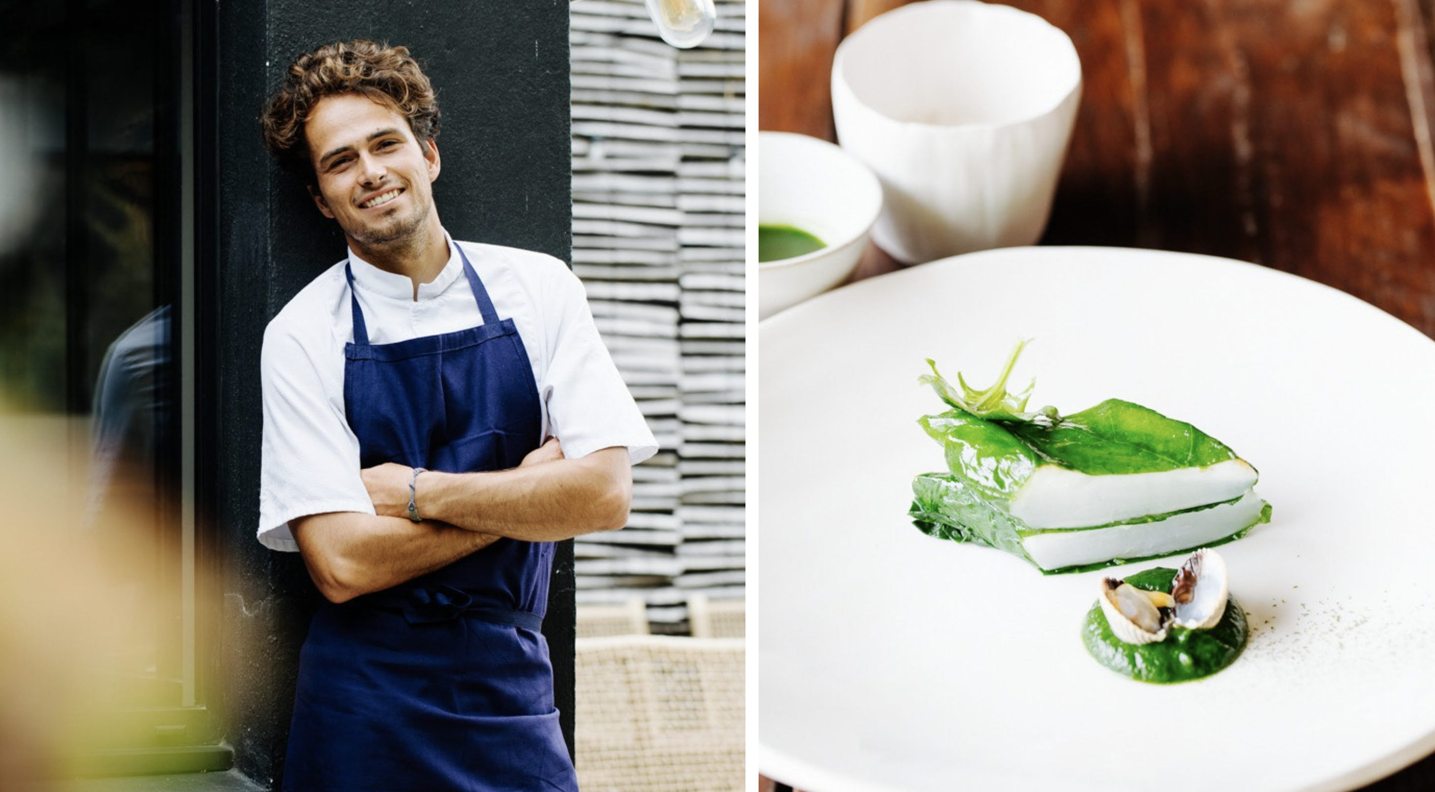 Le chef Jules Rolland, du restaurant étoilé Nuance (Plomeur) est aussi un champion de surf © Alice Bertrand