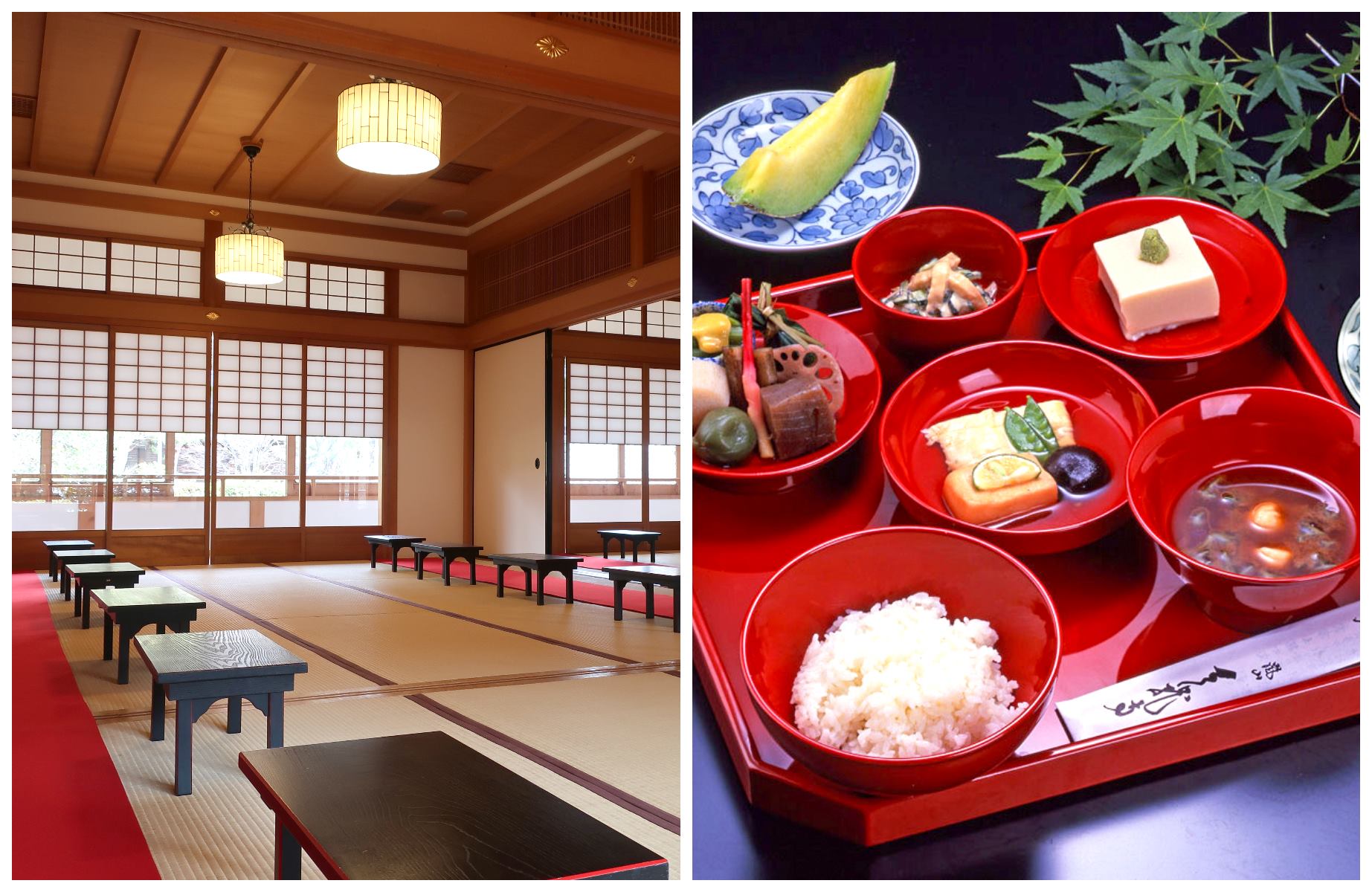 Dine on traditional shojin ryori (Zen Buddhist vegetarian cuisine) at Shigetsu © Shigetsu