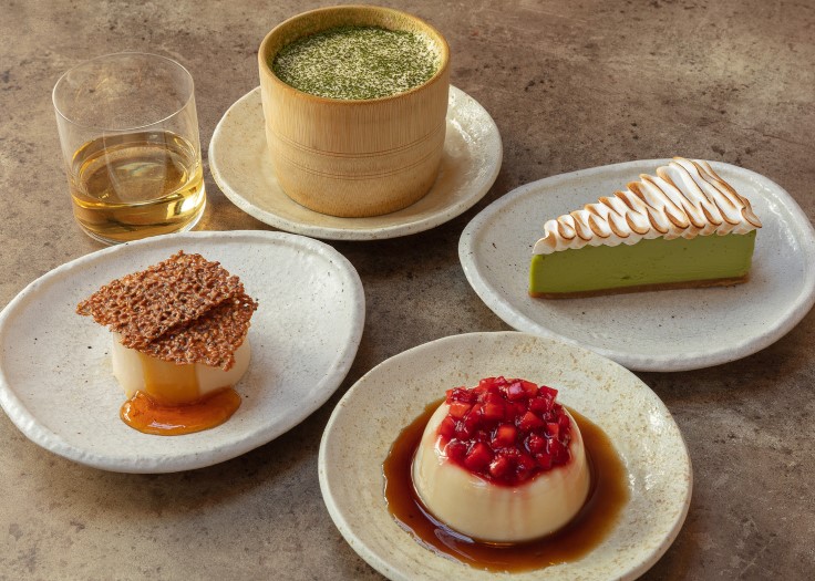 A selection of desserts at Kushi-Ya, including Simon Carlin's favourite matcha cheesecake. © Darren