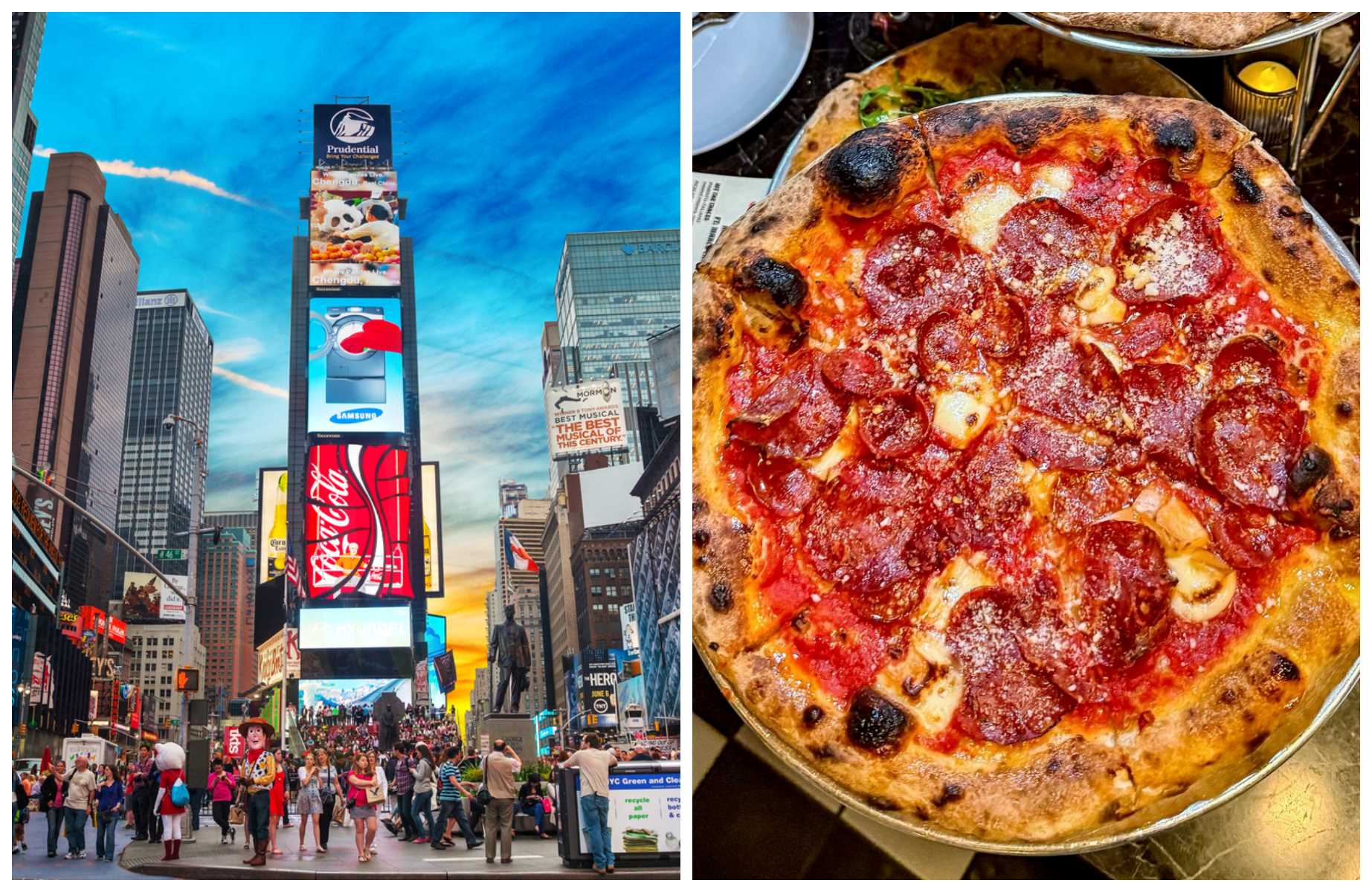 New York has all the museums and the sites as well as plenty of kids' favorite dishes, including iconic pizza. © (L) Pharrel Wiliams / iStock ; (R) Matt Bruck (@mattbruck)/See No Evil Pizza