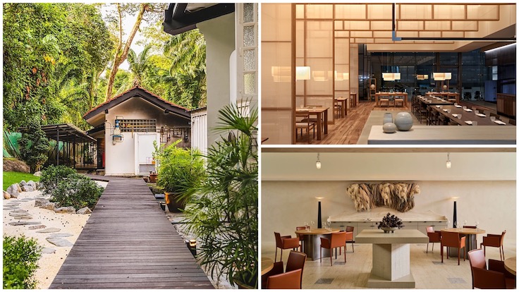 Clockwise: MICHELIN Selected restaurants Iru Den, Na Oh, and Somma