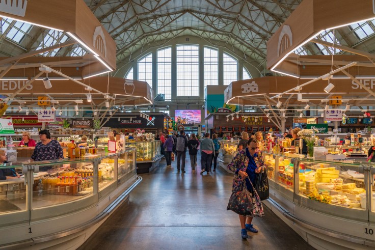 Shoppers inside Riga Central Market, Latvia (© iStock/Dave Primov)