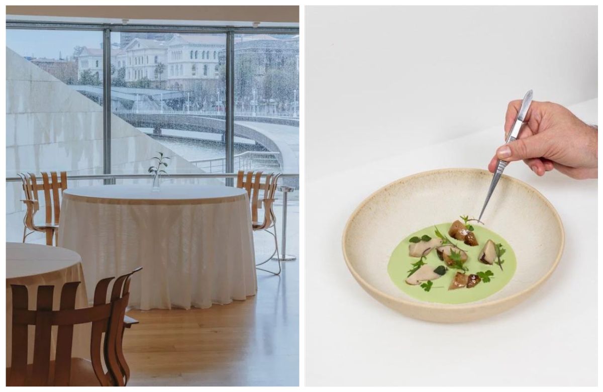La salle à manger et les plats du restaurant Nerua à Bilbao partagent un style moderne, épuré et précis. © Anton Briansó © Niclas Nyman