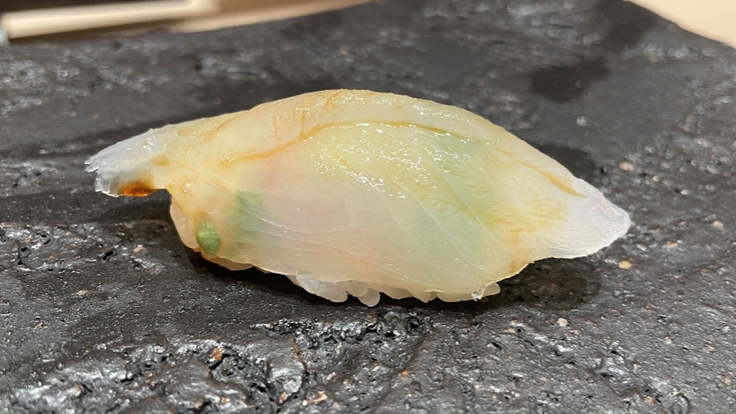 Leatherjacket Sushi from newly minted Two MICHELIN-Starred Sushi Sakuta (Photo: MICHELIN)