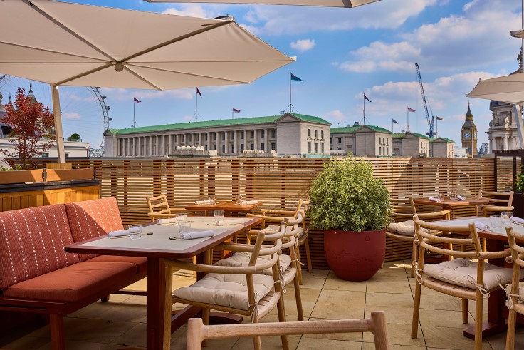 The terrace at Kioku by Endo, with Big Ben in the background. © Carla Barber