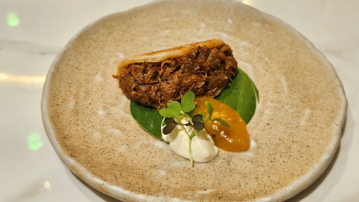 Ammākase's Chettinad Duck Taco (Photo: MICHELIN)