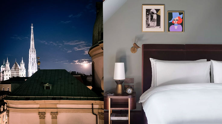 Rosewood Vienna: View from the window and room © Annette Sandner (Blick) & Rosewood Vienna (Zimmer)