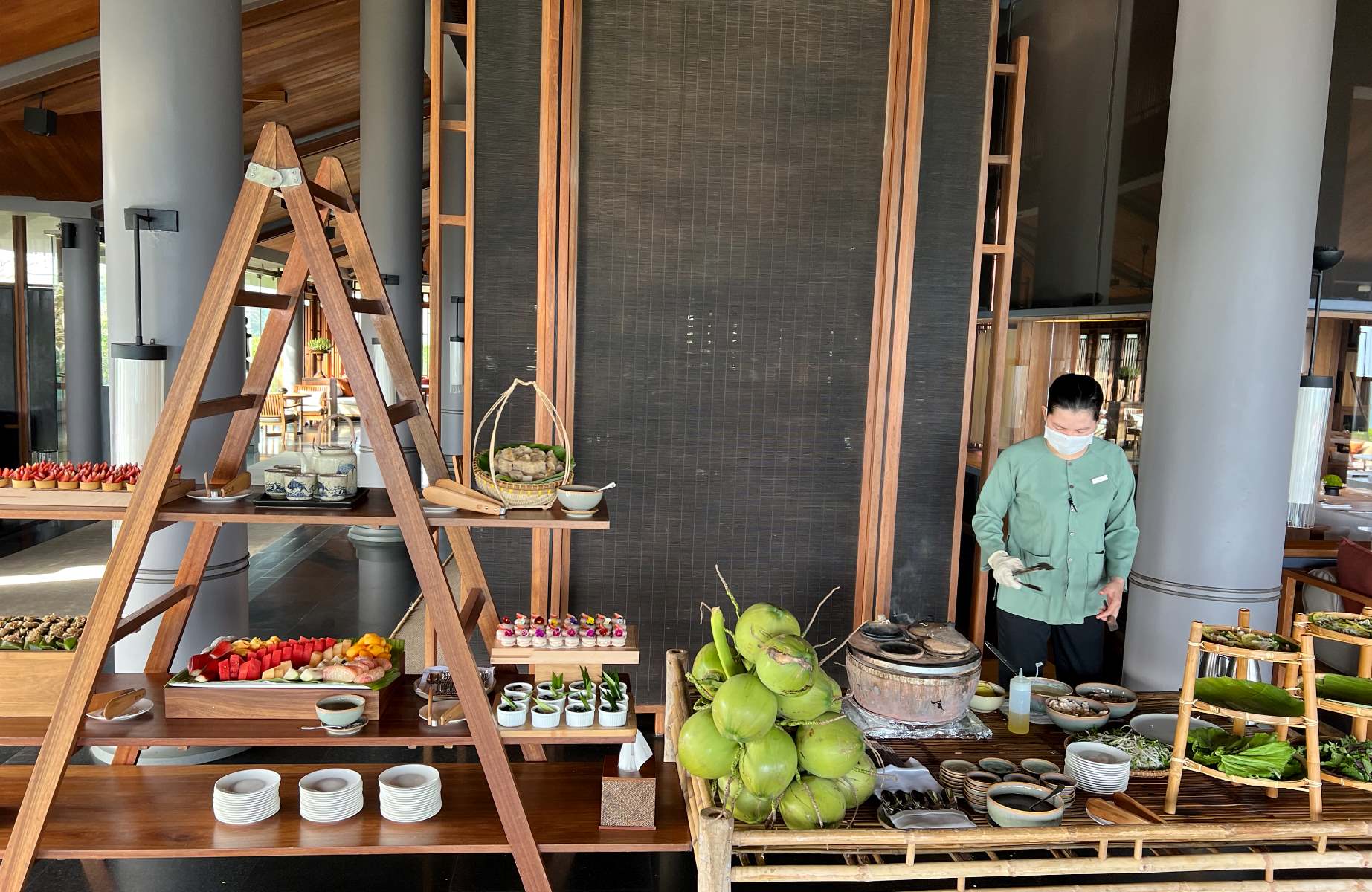 Display di cucina vietnamita all'Amanoi