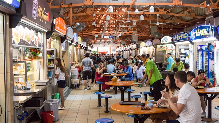 Maxwell and Amoy food centers offer a crash course in hawker culture, with oyster cakes, chicken rice, rojak and popiah among the highlights.