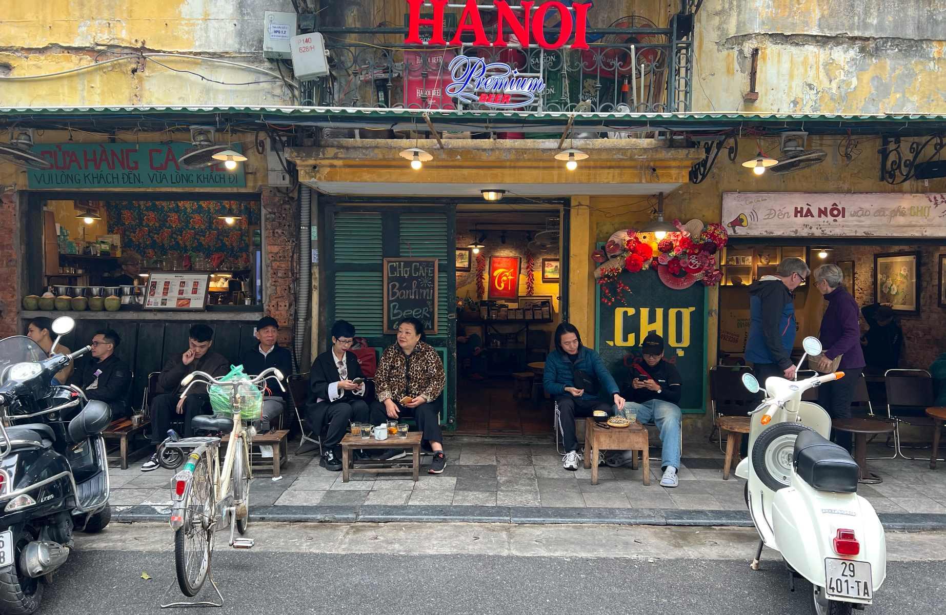 Caffè nell'Old Quarter di Hanoi