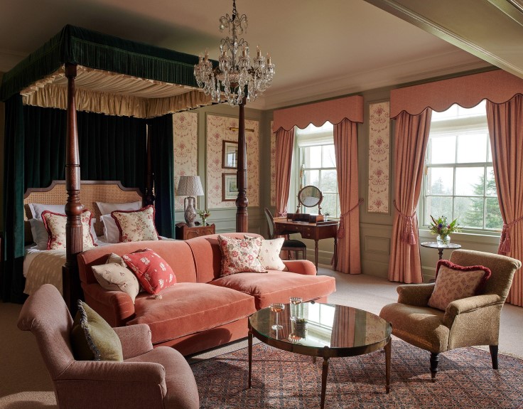 One of The Gleneagles Hotel's spacious bedrooms that helped it earn Three MICHELIN Keys. © The Gleneagles Hotel