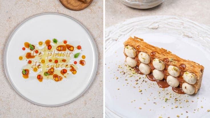 Les créations de Glenn Viel aux couleurs de la Provence côtoient les grands classiques de la maison comme le mille-feuille © Virginie Ovessian