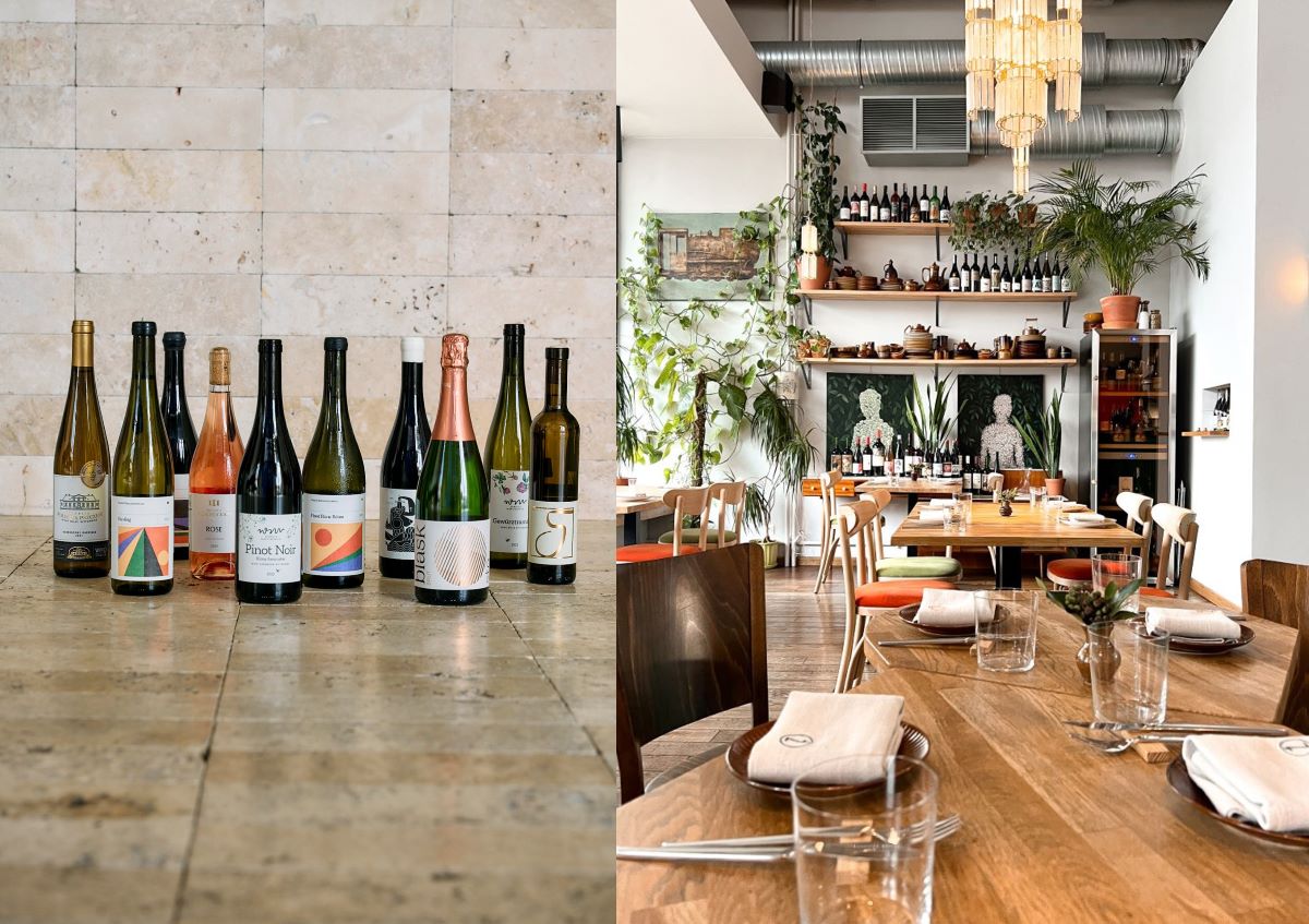 The wines and interior of restaurant Źródło in Warsaw. © Adrian Górniak