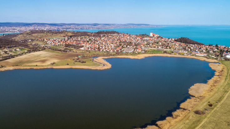 Belső-tó, Tihany's Inner Lake, with Lake Balaton in the background (© vvvita/iStock)