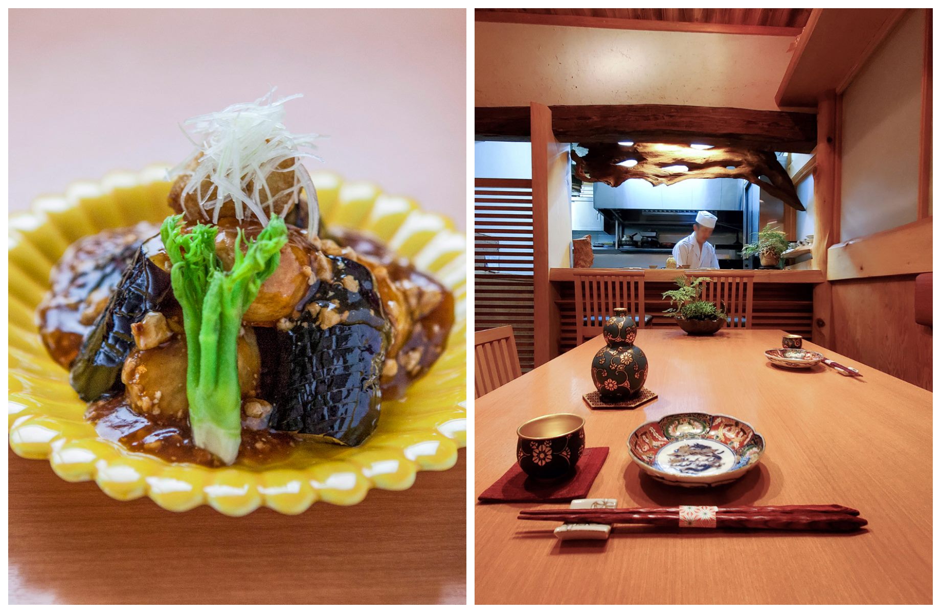 Experience exquisite Japanese dining at Kuhara, where a friendly chef and a welcoming proprietress serve their signature duck dishes. ©  (L) Michelin / (R)小料理　久原/Koryori Kuhara