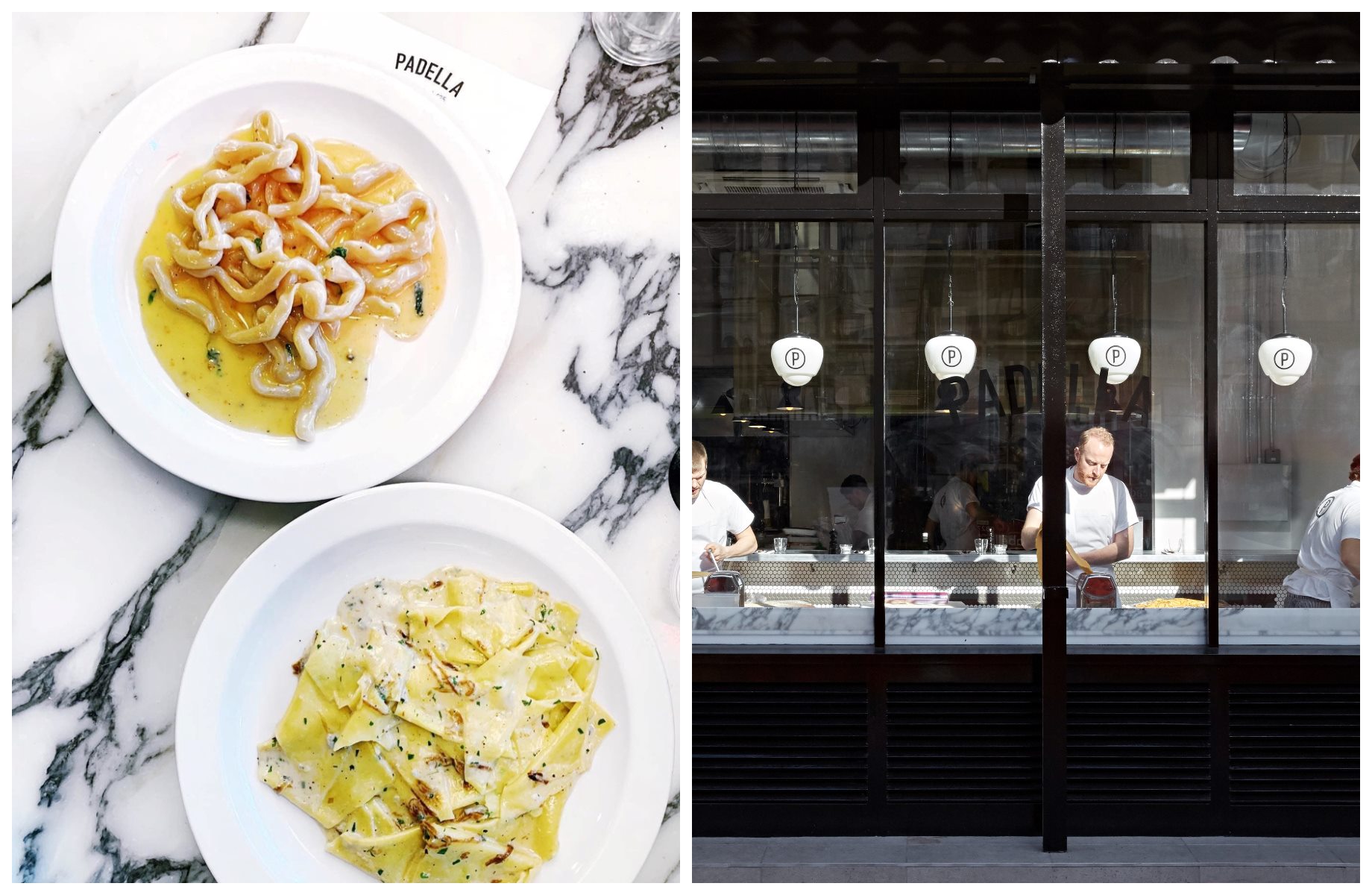 At Padella, fresh pasta is rolled and cut at the counter. © (L) mrnoye/Instagram / (R) Padella 