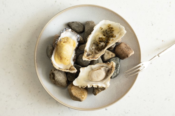 An enticing trio of oysters from Marcus Sherry's menu. © Alex Macleod
